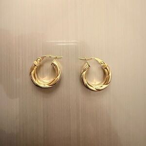 14K Gold Elegant Gold Hoop Earrings
